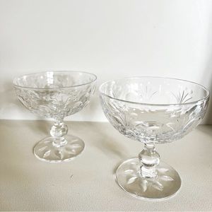 6 Vintage crystal champagne coupes